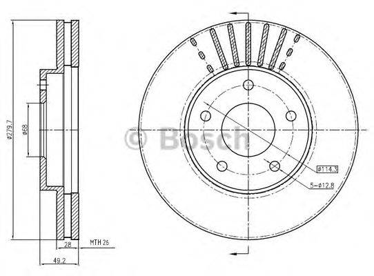 BOSCH 0986BB4346 гальмівний диск