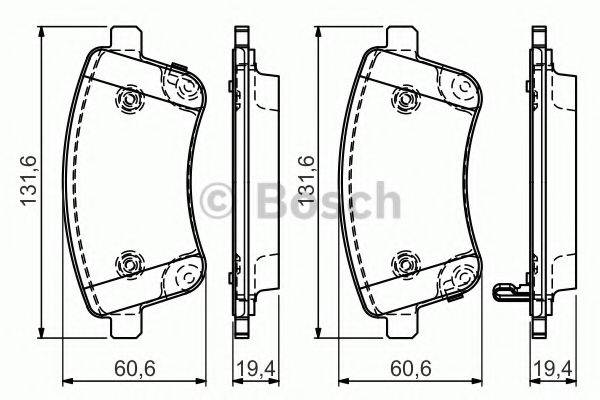 BOSCH 0986494552 Комплект гальмівних колодок, дискове гальмо