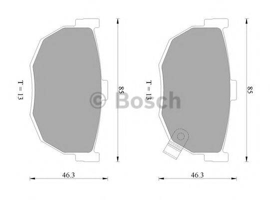 BOSCH 0986AB1908 Комплект гальмівних колодок, дискове гальмо