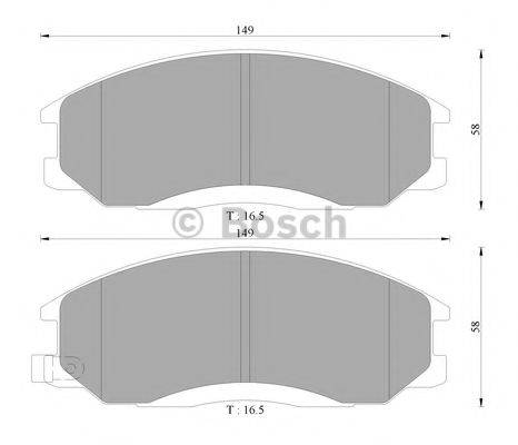 BOSCH 0986AB3033 Комплект гальмівних колодок, дискове гальмо