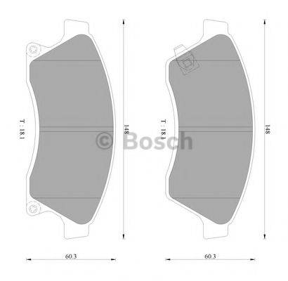 BOSCH 0986AB3096 Комплект гальмівних колодок, дискове гальмо