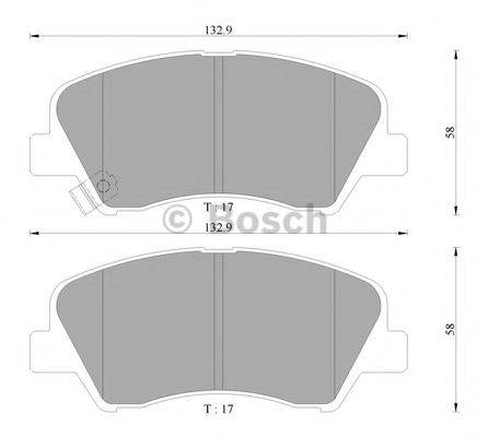 BOSCH 0986AB3107 Комплект гальмівних колодок, дискове гальмо