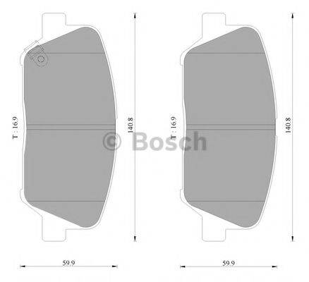 BOSCH 0986AB3108 Комплект гальмівних колодок, дискове гальмо