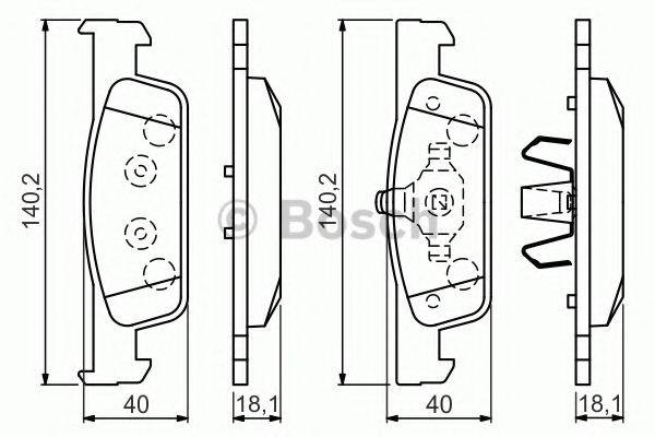 BOSCH 0986494661 Комплект гальмівних колодок, дискове гальмо