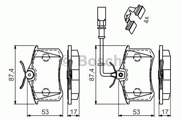 BOSCH 0986494599 Комплект гальмівних колодок, дискове гальмо