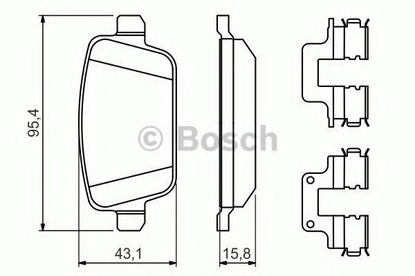 BOSCH 0986494639 Комплект гальмівних колодок, дискове гальмо