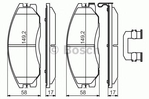 BOSCH 0986494650 Комплект гальмівних колодок, дискове гальмо