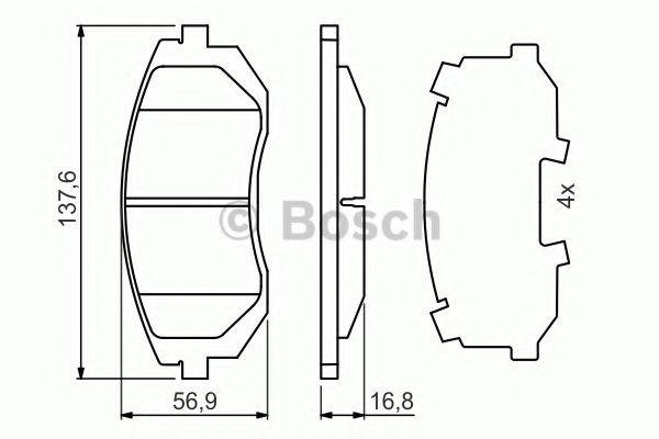 BOSCH 0986494653 Комплект гальмівних колодок, дискове гальмо