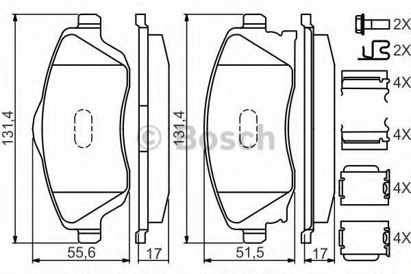 BOSCH 0986494625 Комплект гальмівних колодок, дискове гальмо