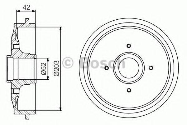 BOSCH 0986477201 Гальмівний барабан