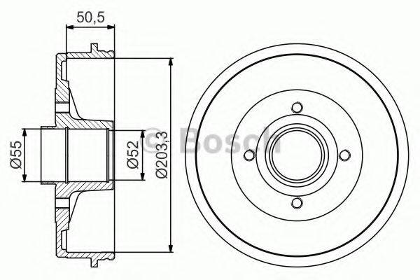 BOSCH 0986477254 Гальмівний барабан