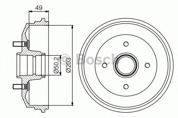 BOSCH 0986477259 Гальмівний барабан