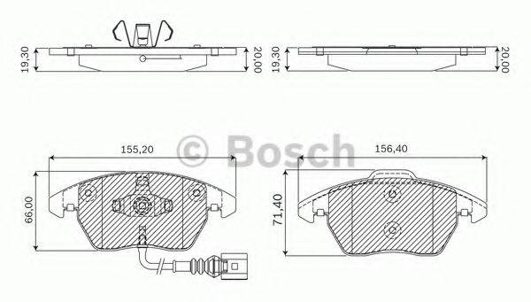 BOSCH F03B050143 Комплект гальмівних колодок, дискове гальмо