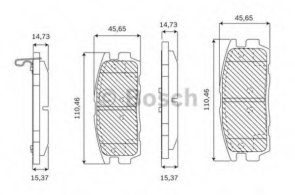 BOSCH F03B050176 Комплект гальмівних колодок, дискове гальмо