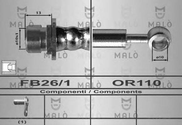 MALO 80458 Гальмівний шланг