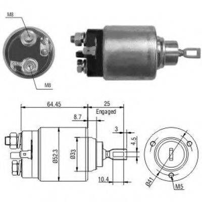 HOFFER 6646041 Тягове реле, стартер