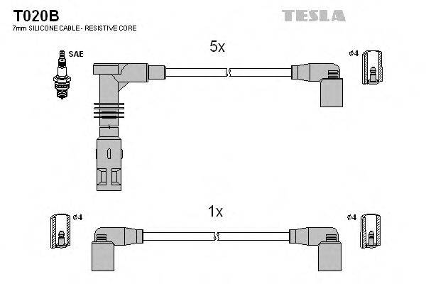 TESLA T020B Комплект дротів запалювання