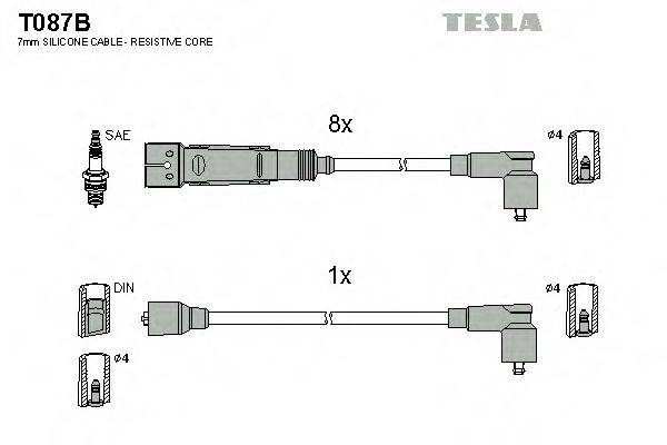 TESLA T087B Комплект дротів запалювання