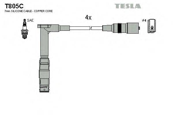 TESLA T805C Комплект дротів запалювання