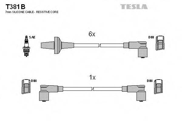 TESLA T381B Комплект дротів запалювання