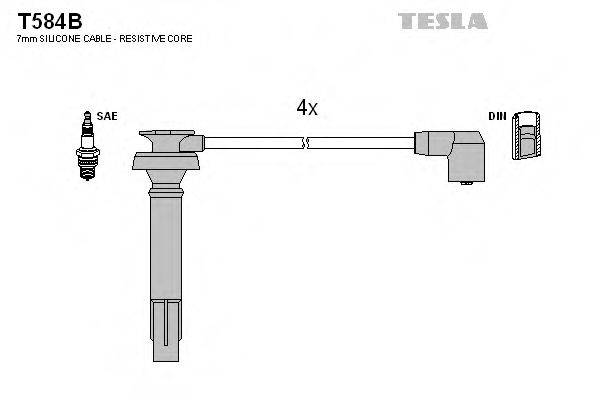 TESLA T584B Комплект дротів запалювання