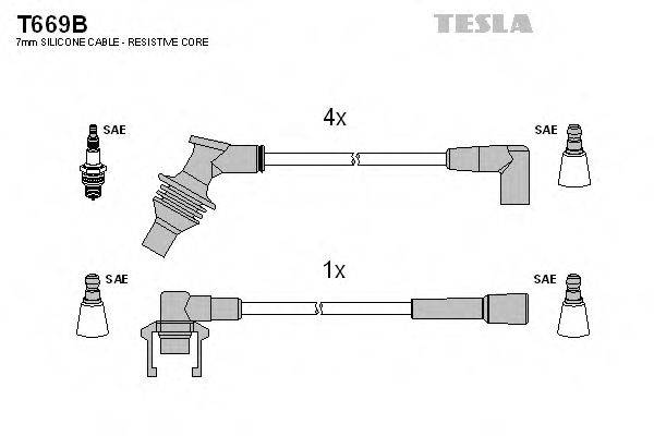 TESLA T669B Комплект дротів запалювання