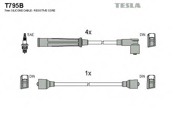 TESLA T795B Комплект дротів запалювання