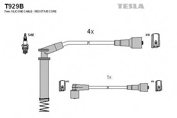 TESLA T929B Комплект дротів запалювання