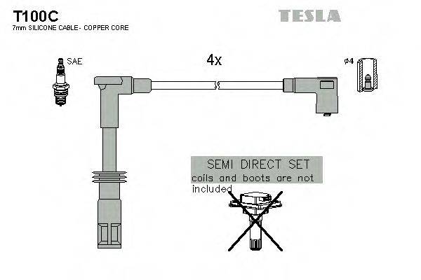 TESLA T100C Комплект дротів запалювання