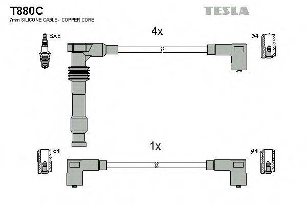 TESLA T880C Комплект дротів запалювання