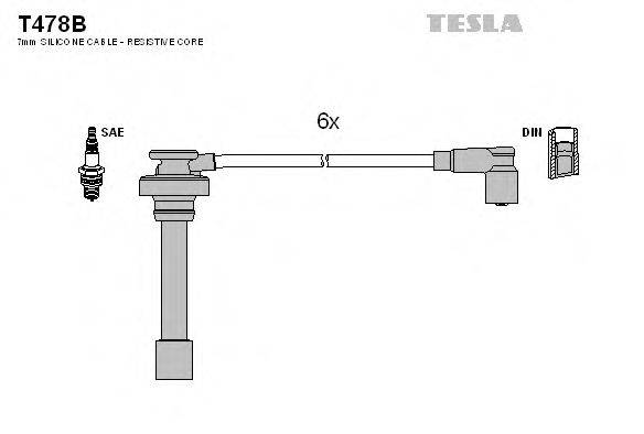 TESLA T478B Комплект дротів запалювання