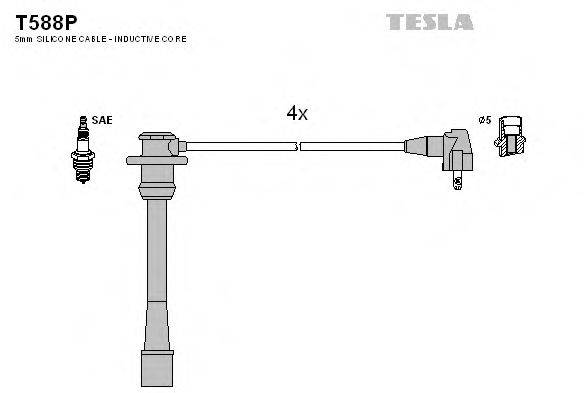 TESLA T588P Комплект дротів запалювання