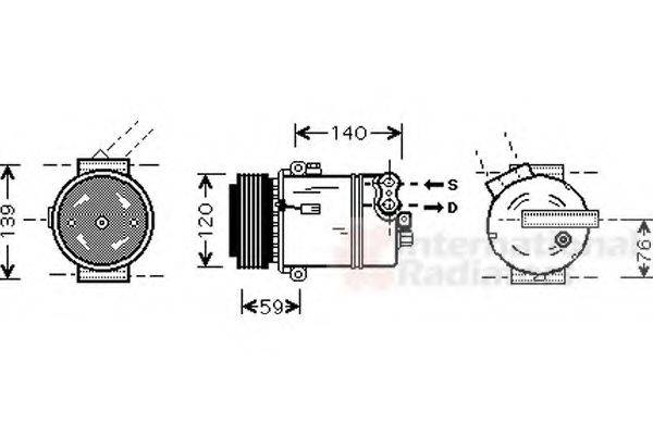 VAN WEZEL 3700K409 Компресор, кондиціонер