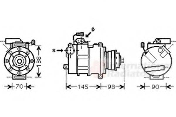 VAN WEZEL 0300K280 Компресор, кондиціонер