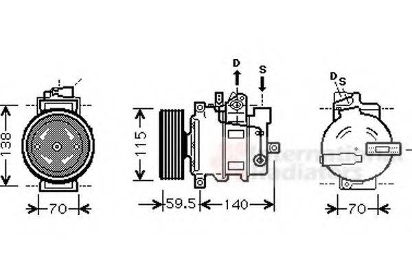 VAN WEZEL 0300K284 Компресор, кондиціонер