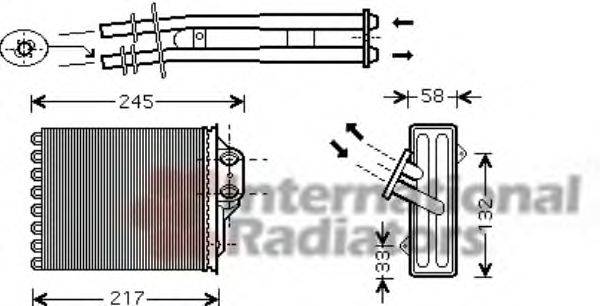 VAN WEZEL 17006350 Теплообмінник, опалення салону