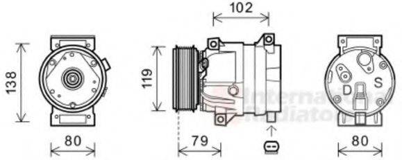 VAN WEZEL 4300K474 Компресор, кондиціонер