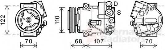 VAN WEZEL 3700K594 Компресор, кондиціонер