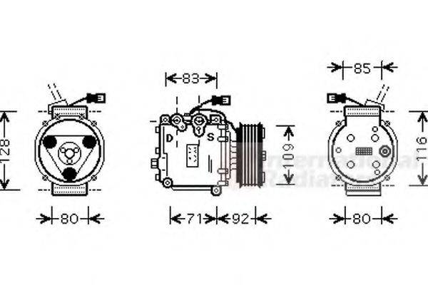 VAN WEZEL 2500K169 Компресор, кондиціонер