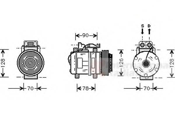 VAN WEZEL 3000K275 Компресор, кондиціонер