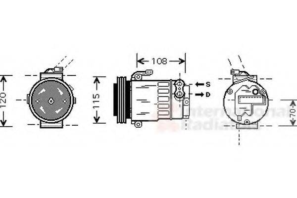 VAN WEZEL 3700K312 Компресор, кондиціонер