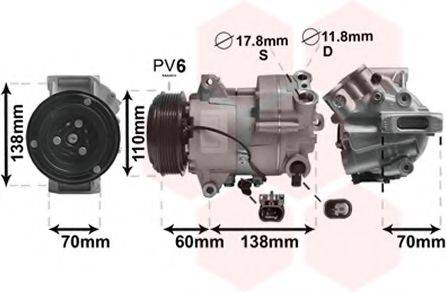 VAN WEZEL 3700K607 Компресор, кондиціонер