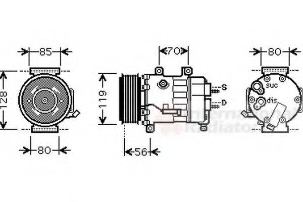 VAN WEZEL 0900K256 Компресор, кондиціонер