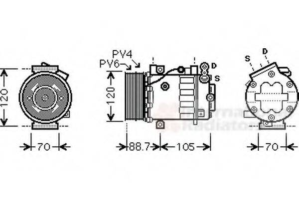 VAN WEZEL 1700K369 Компресор, кондиціонер