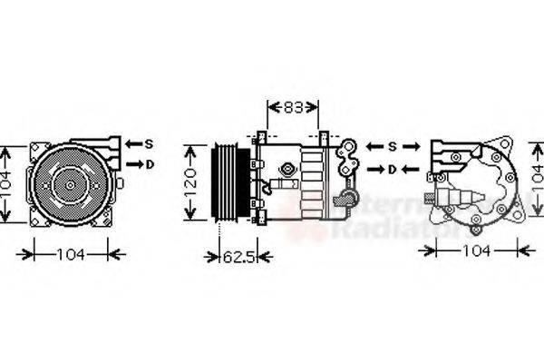 VAN WEZEL 4000K321 Компресор, кондиціонер