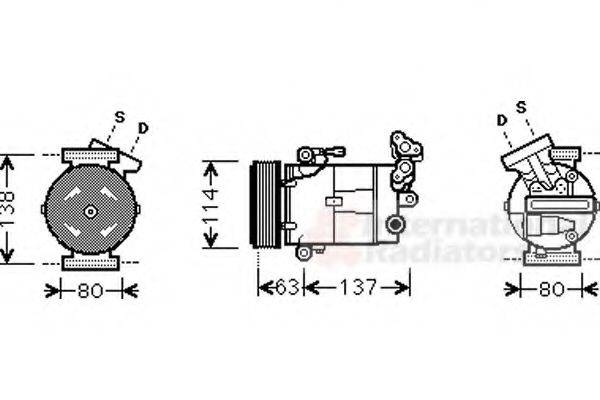 VAN WEZEL 4300K437 Компресор, кондиціонер