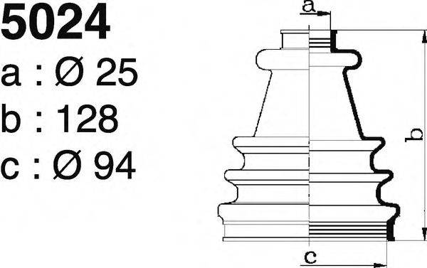 DEPA 5024 Комплект пильника, приводний вал