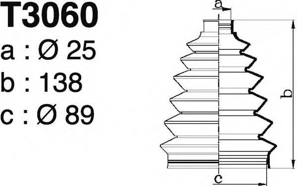 DEPA T3060 Комплект пильника, приводний вал