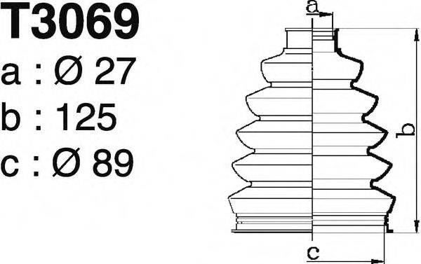 DEPA T3069 Комплект пильника, приводний вал