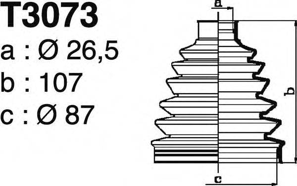 DEPA T3073 Комплект пильника, приводний вал